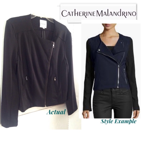 Catherine Malandrino Women/'s Classic Long Sleeve Black Blazer Suit Size 12 NWT